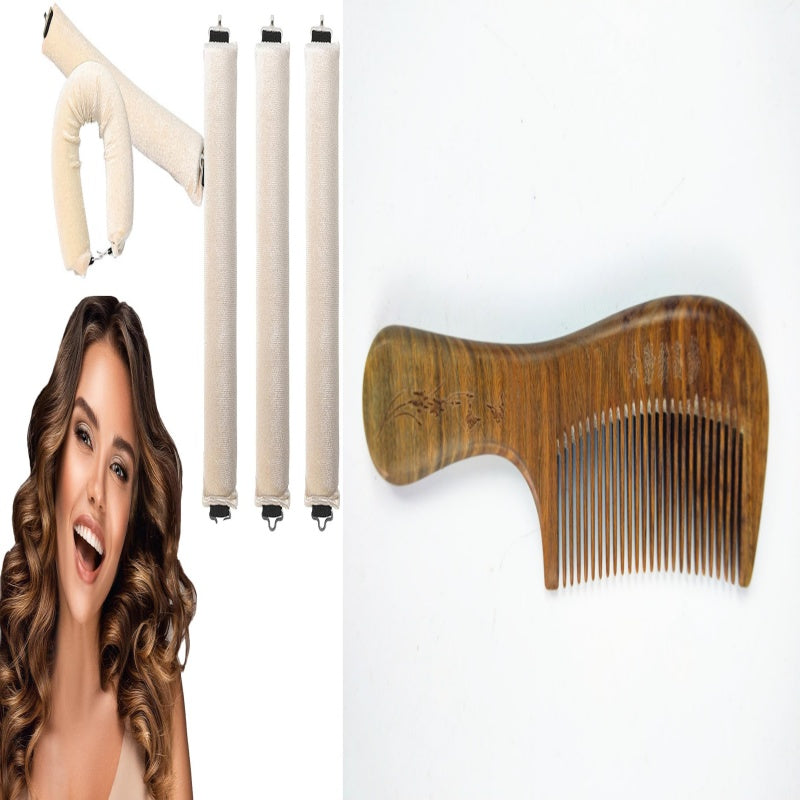 3 Hooks Heat-free Hair Curler Large Tool Rubber Hair Curler